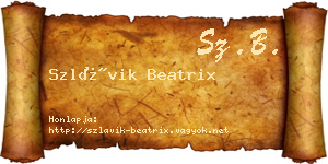 Szlávik Beatrix névjegykártya